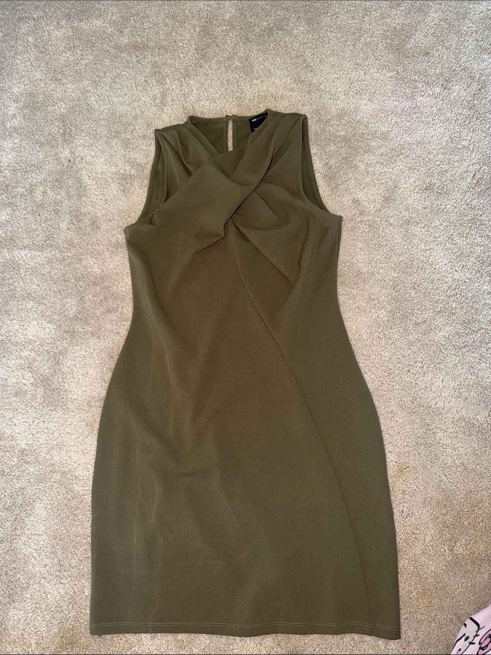 ASOS Olive Twist-Front Sleeveless Mini Dress